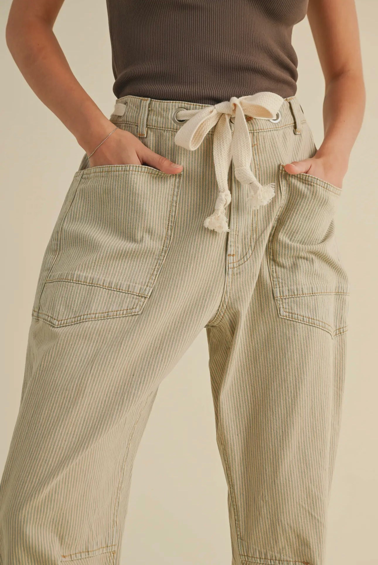 Barrel Striped Jeans