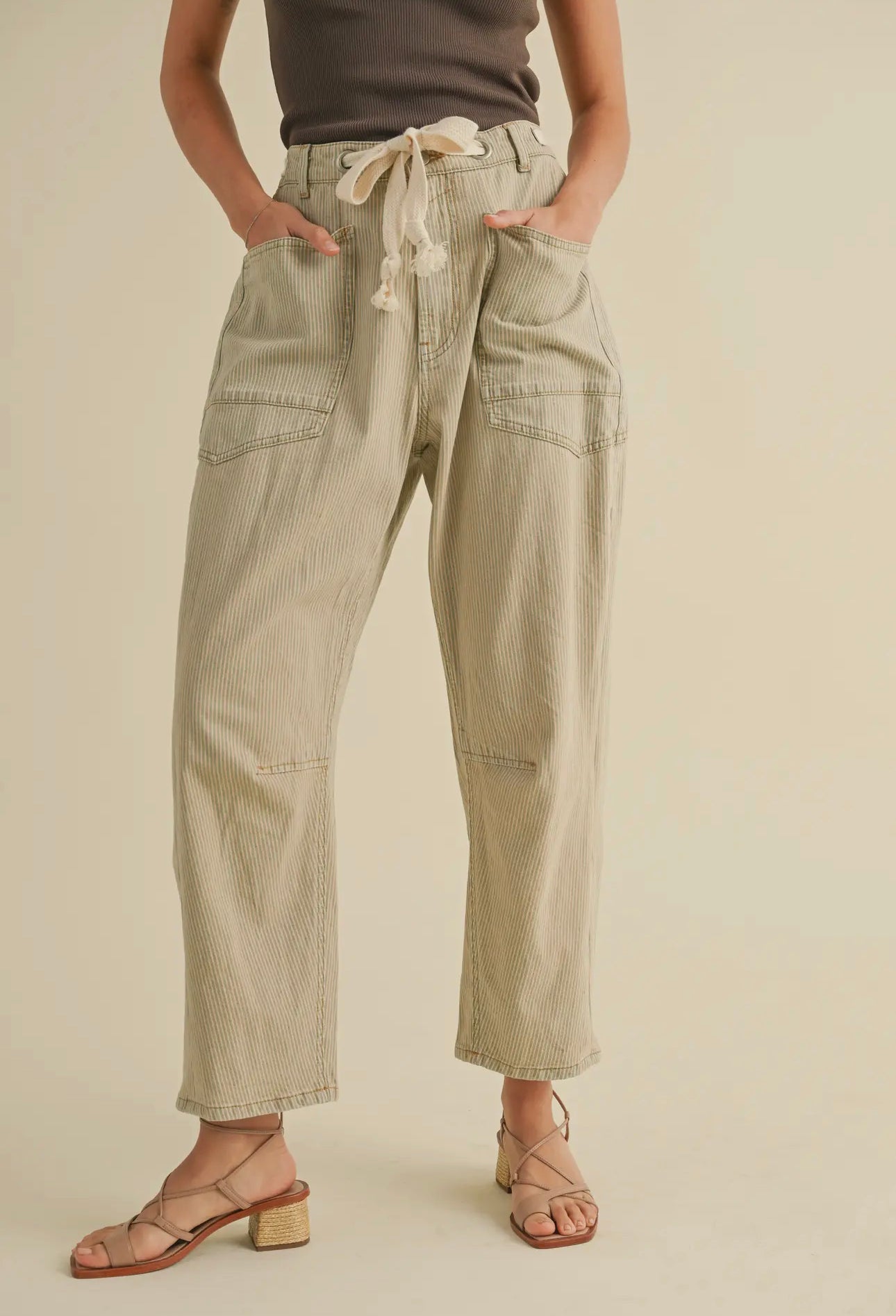 Barrel Striped Jeans