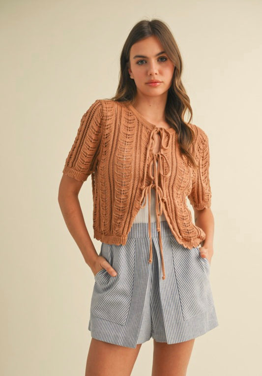 Front Tie Cardigan