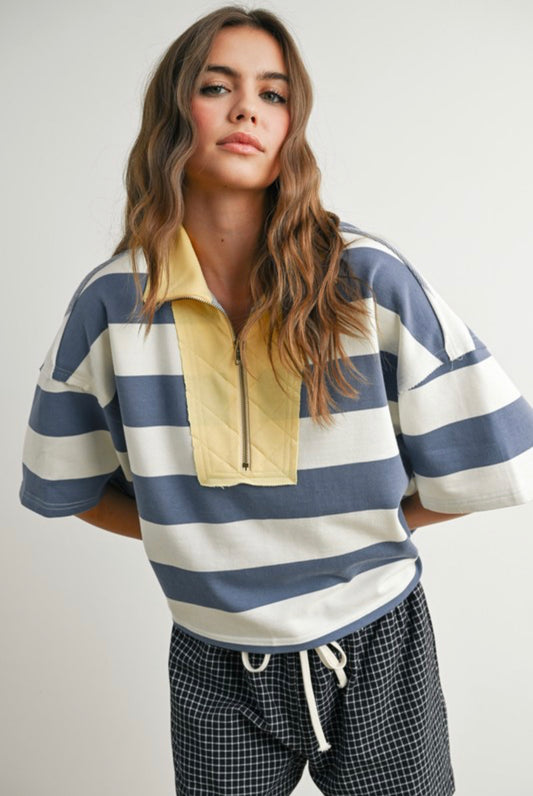 Striped Collar Top