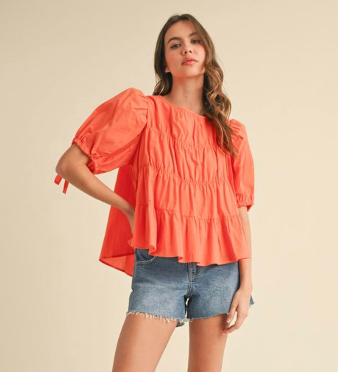 Coral Tiered Top